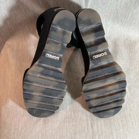 SOREL Sz 8.5 Joanie Wedges Peep Toe Ankle Strap  Zipper Velcro Closure Sandals - Picture 10 of 10